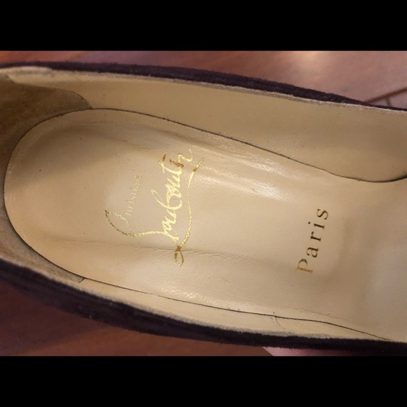 Christian Louboutin Fifi100 Purple Aubergine Suede Heels - Picture 5 of 7